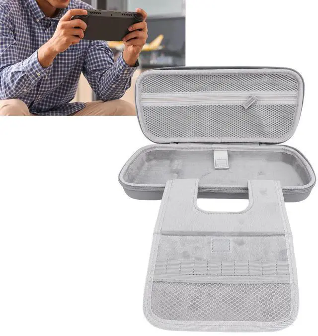 Alt view image 5 of 5 - Carrying Case for ROG Ally X 2024 RC72LA, Portable Hard Shell Carrying Case for Rog Ally 2023 RC71L for Claw A1M and Other Accessories, with Pockets (Gray)