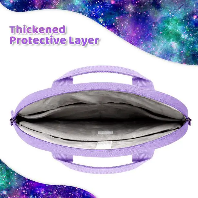 Alt view image 4 of 5 - Choco Mocha Kids Tablet Sleeve Bag for Girls, 12.5 Inch Tablet Carrying Case for Fire 7 8 10 HD 8 10, Chromebook, Kindle Kids Edition, iPad Bag for Kid, Galaxy Purple