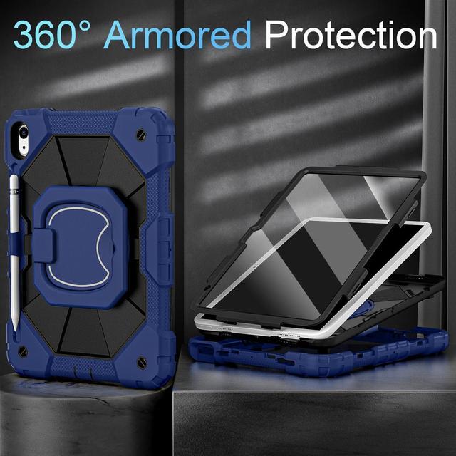 Alt view image 2 of 5 - Auizotl Case for iPad (A16) 11th Gen 11 Inch (2025) /iPad 10th Gen 10.9 Inch (2022) with Screen Protector/Rotating Stand/Pencil Holder,Military Grade Shockproof i Pad Case 10th Generation,Navy Black