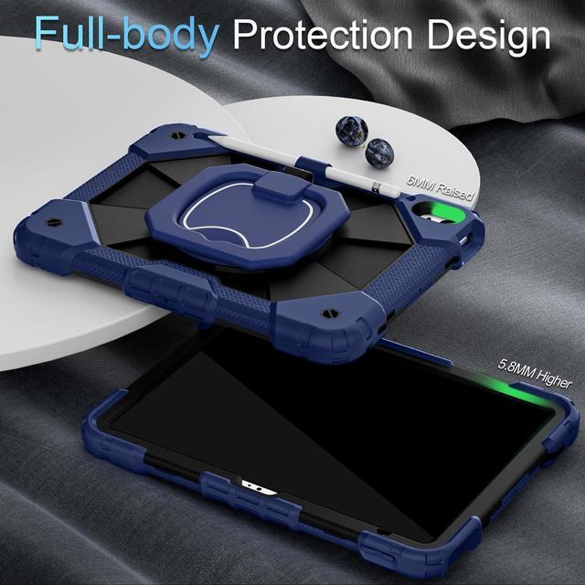 Alt view image 4 of 5 - Auizotl Case for iPad (A16) 11th Gen 11 Inch (2025) /iPad 10th Gen 10.9 Inch (2022) with Screen Protector/Rotating Stand/Pencil Holder,Military Grade Shockproof i Pad Case 10th Generation,Navy Black