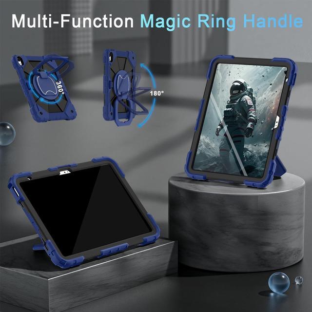 Alt view image 5 of 5 - Auizotl Case for iPad (A16) 11th Gen 11 Inch (2025) /iPad 10th Gen 10.9 Inch (2022) with Screen Protector/Rotating Stand/Pencil Holder,Military Grade Shockproof i Pad Case 10th Generation,Navy Black