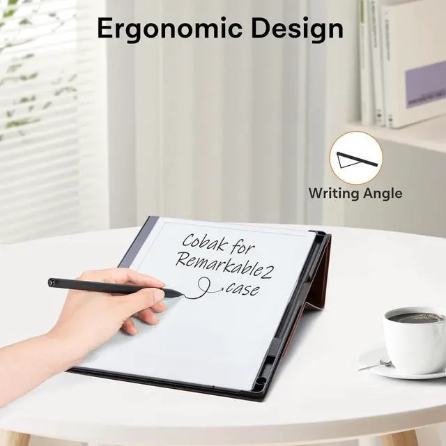 Alt view image 2 of 5 - CoBak Case for Remarkable 2 -with Pen Holder and Multi-Angle Foldable Stand Feature -A Remarkable 2 Case with Pen Holder for the Remarkable 2 Paper Tablet***DarkBrown