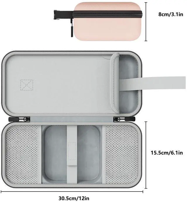 Alt view image 5 of 5 - bibuks Carry Case Compatible with Apple 2024 Mac Mini M4 /M4 Pro,M4 Pro Protective Carrying Case, Portable Hard Shell Travel Storage Bag (Pink)