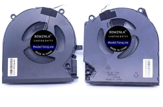 Alt view image 2 of 5 - BDWZNLA Replacement New Laptop CPU + GPU Cooling Fan for HP Victus 16-D 16-E 16-e0011ns TPN-Q263 80W (Not 60W) Series M75725-001 M75727-001 NS75C06 80W 10.5H DC5V 0.6A Fan