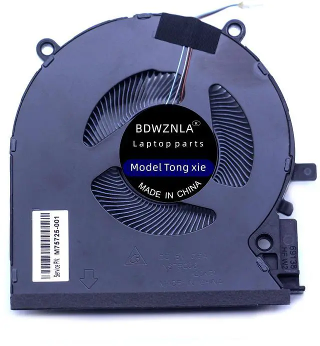 Alt view image 5 of 5 - BDWZNLA Replacement New Laptop CPU + GPU Cooling Fan for HP Victus 16-D 16-E 16-e0011ns TPN-Q263 80W (Not 60W) Series M75725-001 M75727-001 NS75C06 80W 10.5H DC5V 0.6A Fan