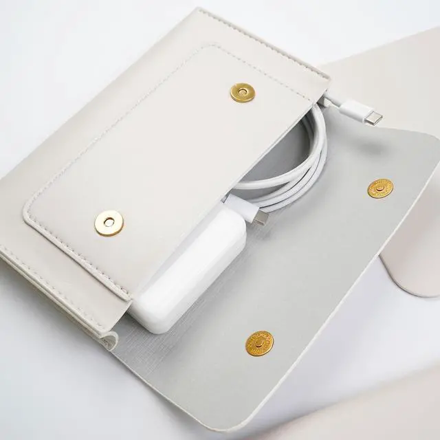 Alt view image 5 of 5 - Benfan Tablet Sleeve Compatible with 12.9 iPad Pro Gen 6, Gen5,Gen4,Gen3,Surface Pro 9,Surface Pro X with Small Pouch, Mouse Pad and Cord Organizer, Color White