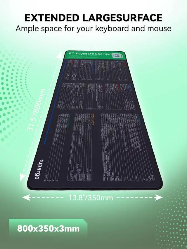 Alt view image 4 of 5 - Shortcut Keys Mouse Pad for Maya,Maya Hotkeys Office Desk Mat,Work Desk Large XXL Keyboard Mousepad, Waterproof Non-Slip and Stitched Edge(31.5x13.8 inch)