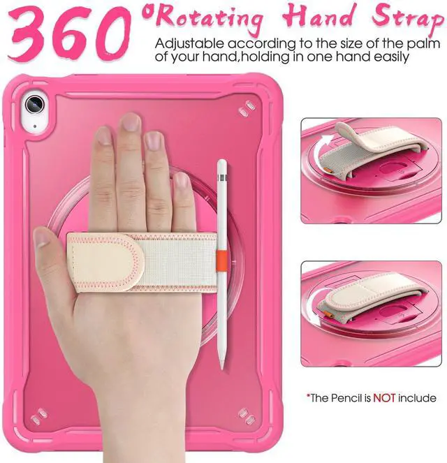 Alt view image 3 of 5 - BRAECNstock case for iPad (A16) 11th Generation 11 inch 2025 &10th Generation 10.9 inch 2022,Fully Rugged Protective Cover for Kids with Screen Protector,Pencil Holder,Rotating Stand,Hand Strap