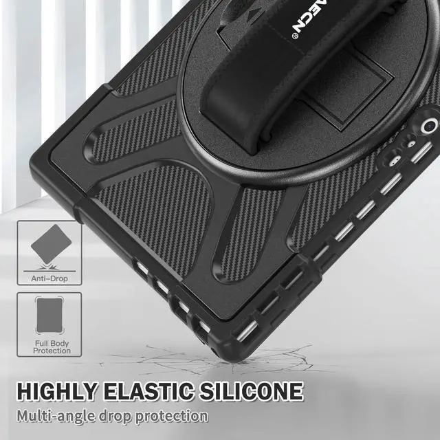 Alt view image 5 of 5 - BRAECNstock for Microsoft Surface Pro 7+ Plus/ 7/6/ 5/4 Case 12.3 inch, Shockproof Rugged Protective Cover with Hand Strap+Stand, Pencil Holde, Compatible with Type Cover Keyboard, Black