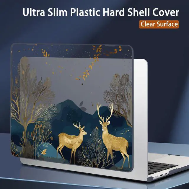 Alt view image 3 of 5 - Conbovo Compatible with MacBook Air 13.6" Case 2025 2024 2023 2022 M4 A3240 M3 A3113 M2 A2681, Plastic Hard Shell Case & Keyboard Skin & Screen Protector Type-C Adapter, Elk