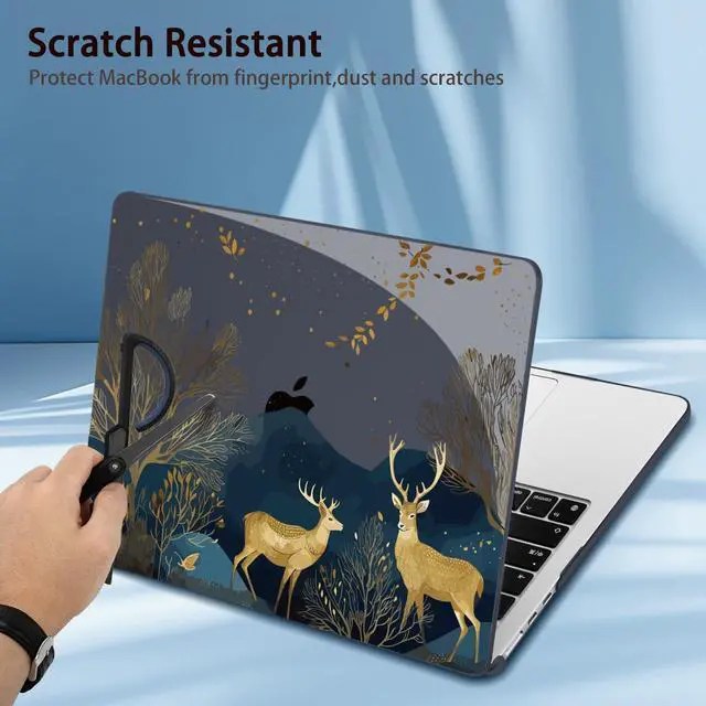 Alt view image 5 of 5 - Conbovo Compatible with MacBook Air 13.6" Case 2025 2024 2023 2022 M4 A3240 M3 A3113 M2 A2681, Plastic Hard Shell Case & Keyboard Skin & Screen Protector Type-C Adapter, Elk