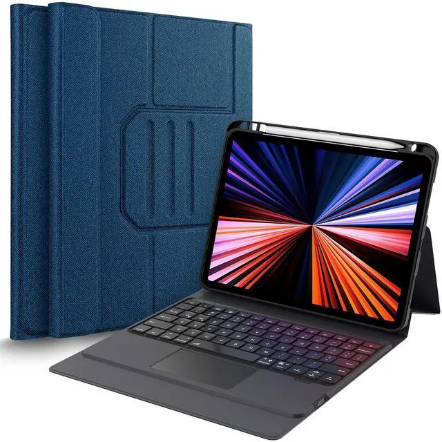 Main image of Bokeer Keyboard Case for iPad Pro 11 3rd Generation 2021, Compatible with iPad Air 4 / iPad Pro 11 2018 & 2020, Shockproof Protective Case with Auto Wake/Sleep, Support Apple Pencil Wireless Charging