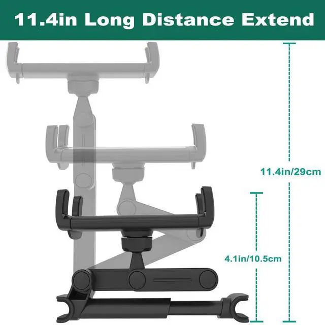 Alt view image 4 of 5 - Cuxwill Car Headrest Tablet Mount Holder for 4-13" iPad Device, Universal Kids Stretchable Backseat Tablet Stand for with iPad Pro 12.9 10.5 9.7 Air Mini, Samsung Galaxy Tab, Kindle Fire, iPhone