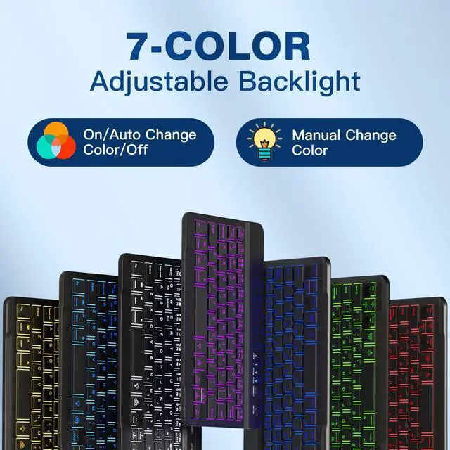 Alt view image 5 of 5 - Cousper for iPad Mini 7 Keyboard Case A17 Pro 2024/iPad Mini 6 Generation Case with Keyboard 2021 8.3 Inch, Pencil Holder, 7 Color Backlit Detachable Keyboard Cover for iPad Mini 7th/6th Gen,Black