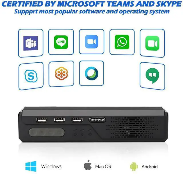 Alt view image 5 of 5 - Cykvis 3 in 1 USB Computer Speaker with Microphone, PC Laptop Speaker with Mic for Smart Home Office and Online Study,360 Degree Enhanced Voice Pickup, Noise Reduction,Compatible with Zoom, Teams
