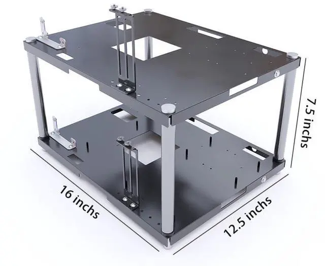 Alt view image 2 of 5 - Stackable Open Air Computer Case Rack - Modular PC Frame Chassis for ATX/MATX/ITX Motherboards, Ideal for Studio, Mining Rig, DIY Builds