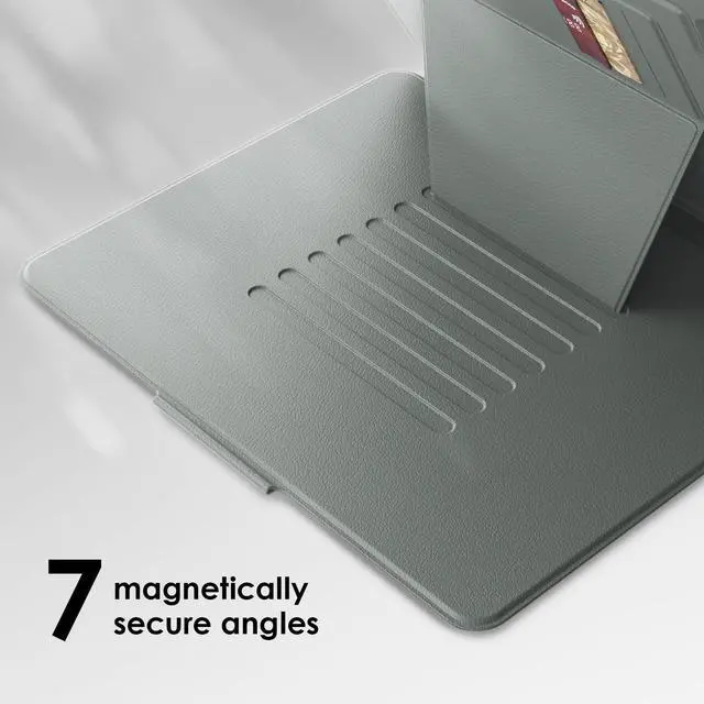 Alt view image 4 of 5 - BLOSOMEET Protective Case for New iPad Air 13 Inch M3 2025 & M2 2024 with Magnetic Stand,Auto Sleep/Wake Smart Cover with Pen Holder & Card Slot,Gray