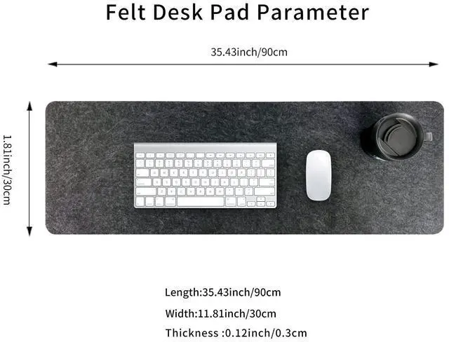 Alt view image 4 of 5 - Felt Desk Mat & Glass Mouse Pad