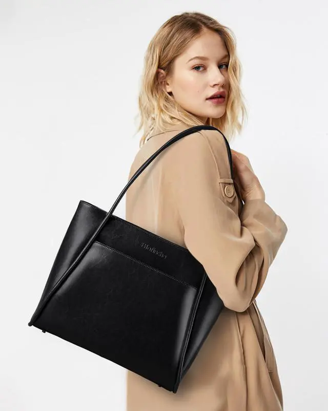 Alt view image 2 of 5 - Blofinche Genuine Leather Purses for Women Large Tote Shoulder Bag Real Vintage Grace Handbag for Work Ladies Laptop Travel