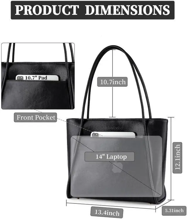 Alt view image 3 of 5 - Blofinche Genuine Leather Purses for Women Large Tote Shoulder Bag Real Vintage Grace Handbag for Work Ladies Laptop Travel
