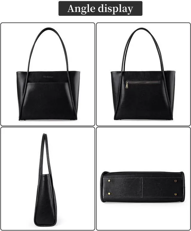 Alt view image 4 of 5 - Blofinche Genuine Leather Purses for Women Large Tote Shoulder Bag Real Vintage Grace Handbag for Work Ladies Laptop Travel