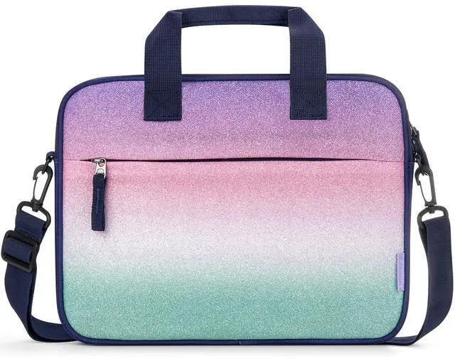 Main image of Choco Mocha Kids Tablet Sleeve Bag for Girls, 12.5 Inch Tablet Carrying Case for Fire 7 8 10 HD 8 10, iPad Bag for Kid, Chromebook,Kindle Kids Edition, Glitter Gradient Pink
