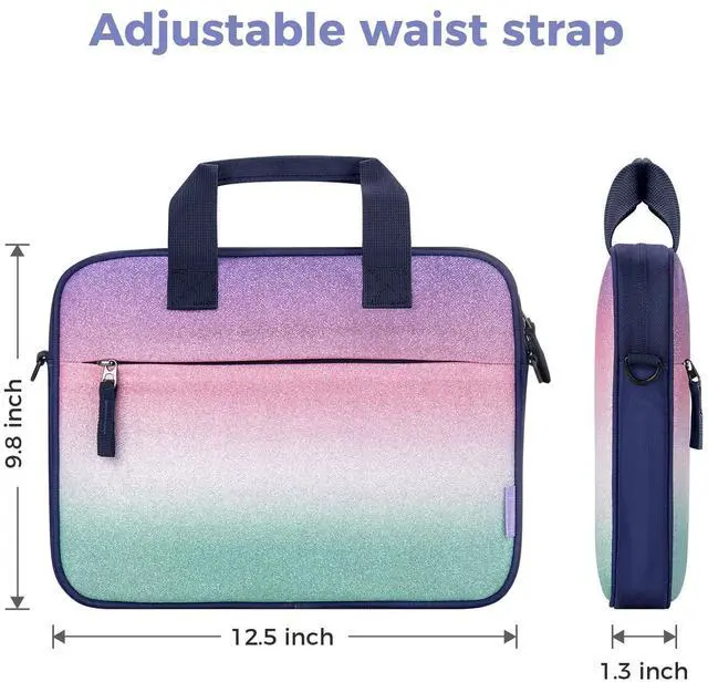 Alt view image 5 of 5 - Choco Mocha Kids Tablet Sleeve Bag for Girls, 12.5 Inch Tablet Carrying Case for Fire 7 8 10 HD 8 10, iPad Bag for Kid, Chromebook,Kindle Kids Edition, Glitter Gradient Pink