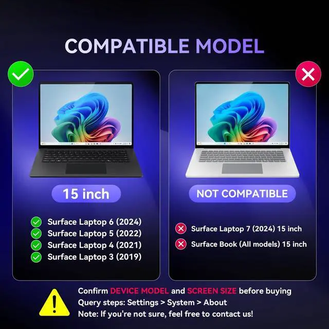 Alt view image 2 of 5 - BROPGOD Privacy Screen for Surface Laptop 6/5/4/3-15 Inch, Removable Computer Screen Anti-Spy Filter Shield for Microsoft Surface Laptop 15in