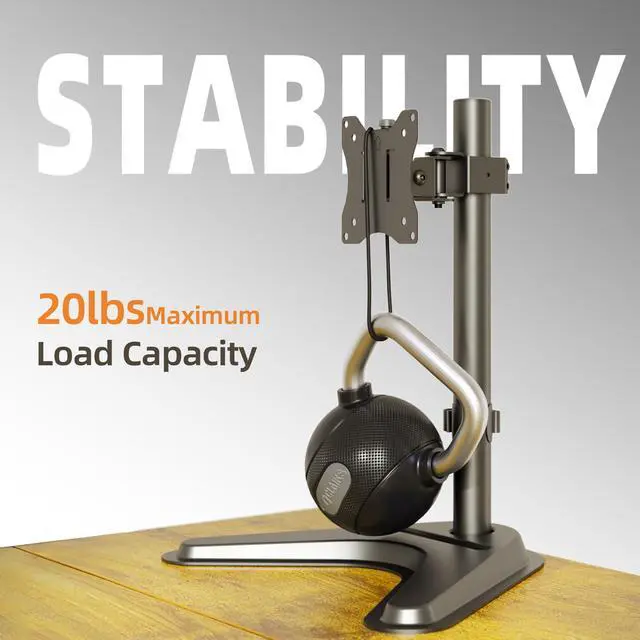 Alt view image 4 of 5 - Claiks Monitor Mount, Ergonomic Adjustable Monitor Stand for Max 32 inch Screens, Adjustable Stand up to 20 lbs, VESA Mounting Holes 75&100mm, Black