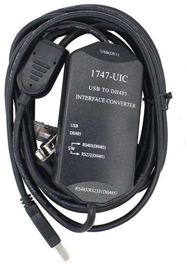 Alt view image 2 of 5 - 1747-UIC Programming Cable for AB PLC SLC5/01/02/03/05 and Micrologix 1000 Series, USB to DH485/RS485/RS232, for Allen Bradley 1747-UIC Repalcement
