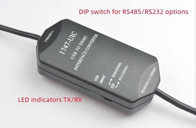 Alt view image 4 of 5 - 1747-UIC Programming Cable for AB PLC SLC5/01/02/03/05 and Micrologix 1000 Series, USB to DH485/RS485/RS232, for Allen Bradley 1747-UIC Repalcement