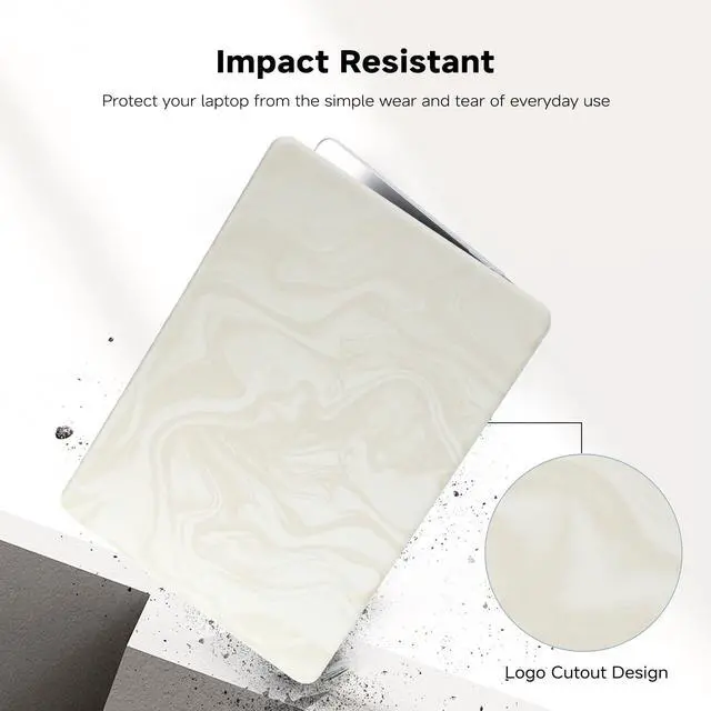 Alt view image 4 of 5 - BYCeKe Compatible with MacBook Air 13.6 inch Case 2022-2025 M4 A3240 M3 A3113 M2 A2681,for MacBook 13 M4 Elegant PU Leather Soft Fleece Textured Hard Shell & Keyboard Cover for MacBook Air 13.6,Beige