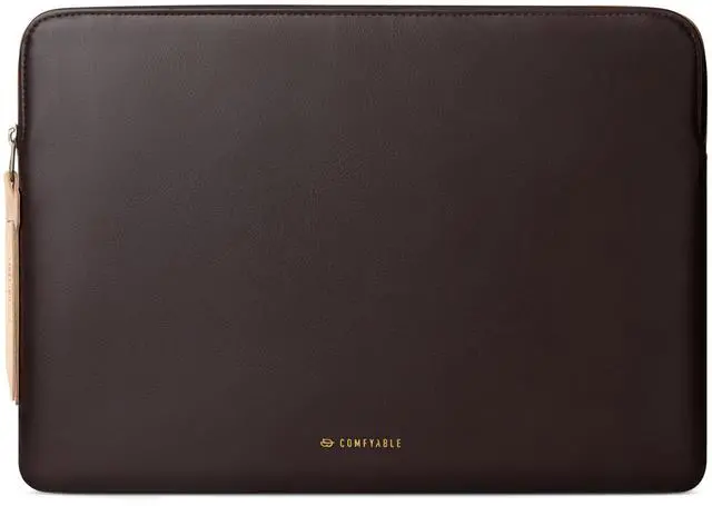 Main image of Comfyable Slim Laptop Sleeve Compatible with 13 Inch MacBook Air 13 in M4 M3 M2 M1, 13" MacBook Pro, PU Leather Bag Water-Resistant Cover Case, Chocolate