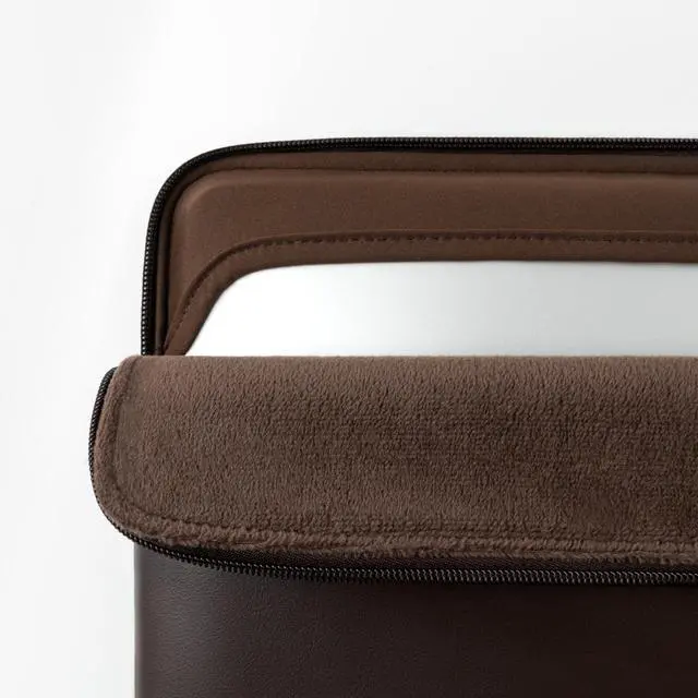 Alt view image 2 of 5 - Comfyable Slim Laptop Sleeve Compatible with 13 Inch MacBook Air 13 in M4 M3 M2 M1, 13" MacBook Pro, PU Leather Bag Water-Resistant Cover Case, Chocolate
