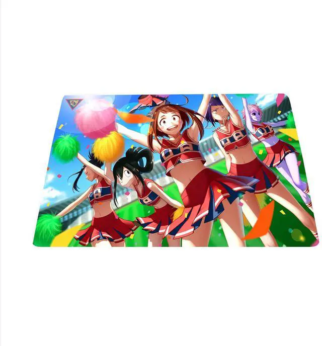 Alt view image 2 of 4 - Japanese Anime My Hero Academia Cheerleaders Large Custom Mouse Pad/Playmat - Durable Rubber 14" x 24" for TCG