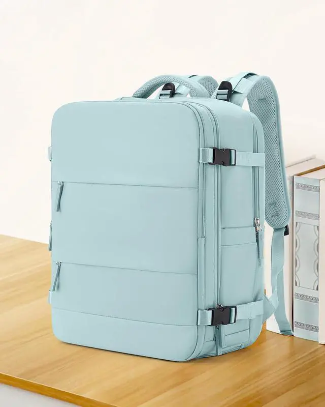 Alt view image 2 of 5 - coowoz Large Travel Backpack Carry On for Women Man Gym Backpacks with Laptop Compartment Mochila de Viaje Teacher Personal Item Backpack Rucksack Airplane Accessories Must Haves Blue