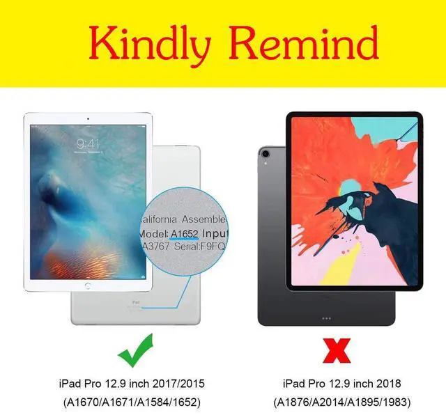 Alt view image 4 of 5 - iPad Pro 1st 2nd (12.9'') Case, DMaos Vintage Book Synthetic Leather Stand Folio Smart Cover, Auto Sleep/Wake, Business Document Card Holder - Black