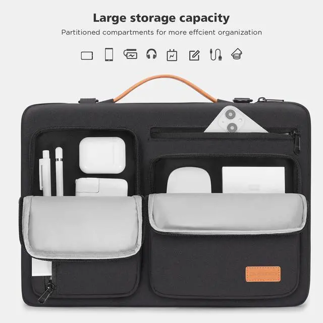 Alt view image 2 of 5 - CIVOTEN Laptop Bag Case 16 Inch Shoulder Sleeve for 16" MacBook Pro M3 M1 M2 Max/16 Dell Pro 16 Plus/14 Dell Latitude 5550/15" Yoga Slim 7i/15.3 ThinkPad X9 15/IdeaPad Slim 3i Gen 8,Black