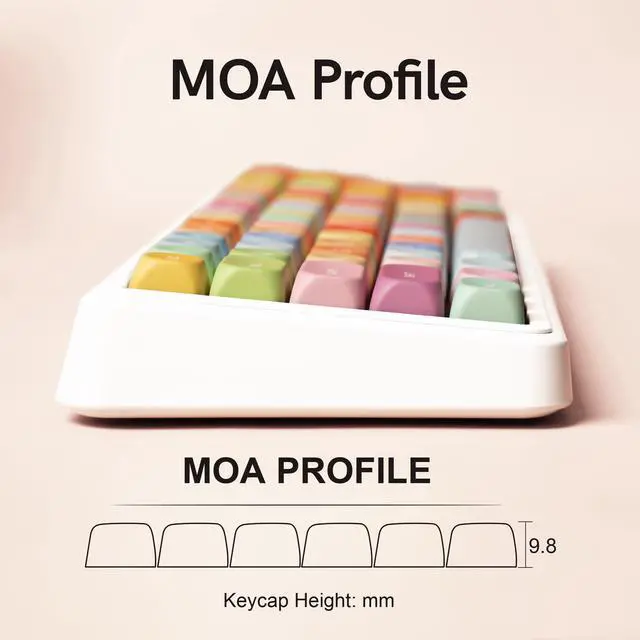 Alt view image 4 of 5 - dagaladoo Cute Candy PBT Keycaps, Gunmy Bear MOA Keycaps Dye-Sublimation,Colorful Custom Keyboard Key caps Set for 100% 75% 65% 60% TKL US Layout Mechanical Keyboard
