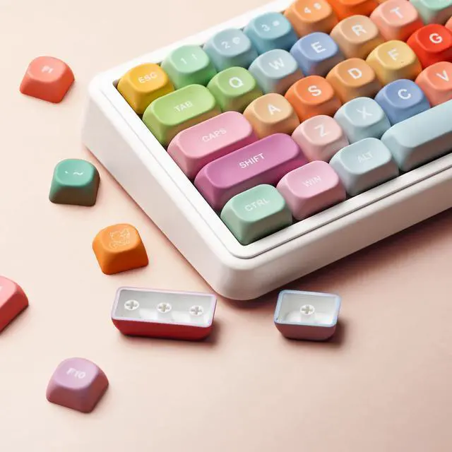 Alt view image 5 of 5 - dagaladoo Cute Candy PBT Keycaps, Gunmy Bear MOA Keycaps Dye-Sublimation,Colorful Custom Keyboard Key caps Set for 100% 75% 65% 60% TKL US Layout Mechanical Keyboard