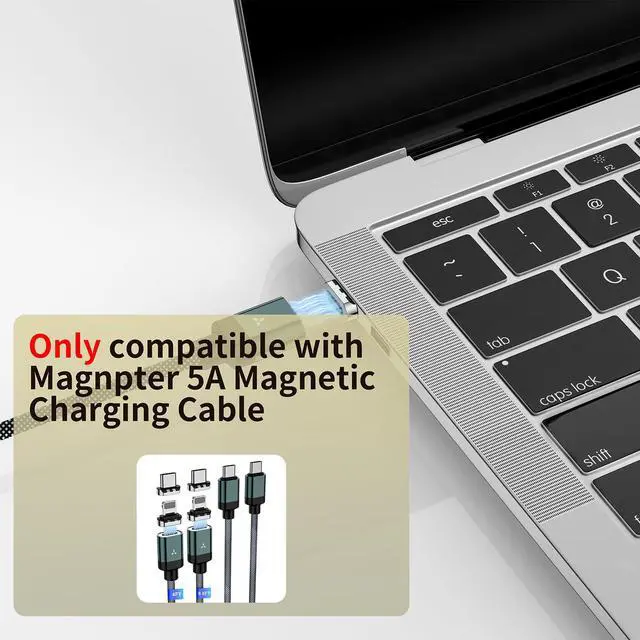 Alt view image 4 of 5 - 100W 2 in 1 Magnetic Charging Cable, USB C to USB C Cable [2-Pack, 4/6.6FT], Magnetic Connector Tips Head (4 Pack)