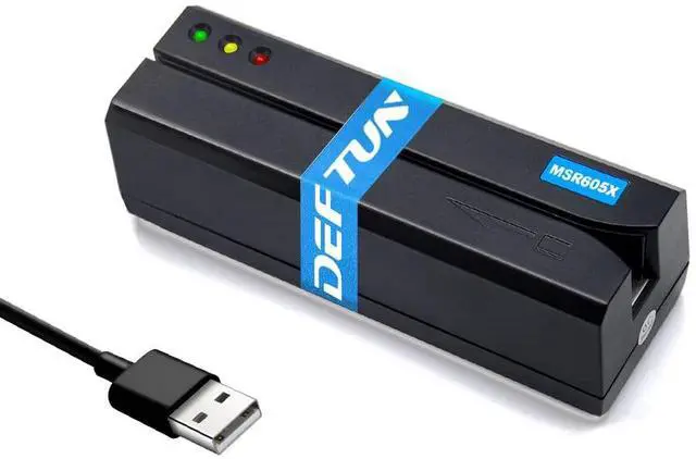Main image of DEFTUN MSR605X Card Reader Writer USB Swipe Encoder and Cleaning Card CR80