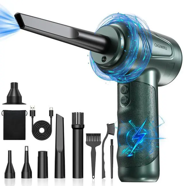 Main image of CAGIWIRU Compressed Air Duster 4.0,Cordless Air Blower,Electric Air Duster for Cleaning Keyboard&PC,Air Cleaning Kit, 3 Speed Duster Cleaner with LED-Light-no Canned air dusters-car Dusters