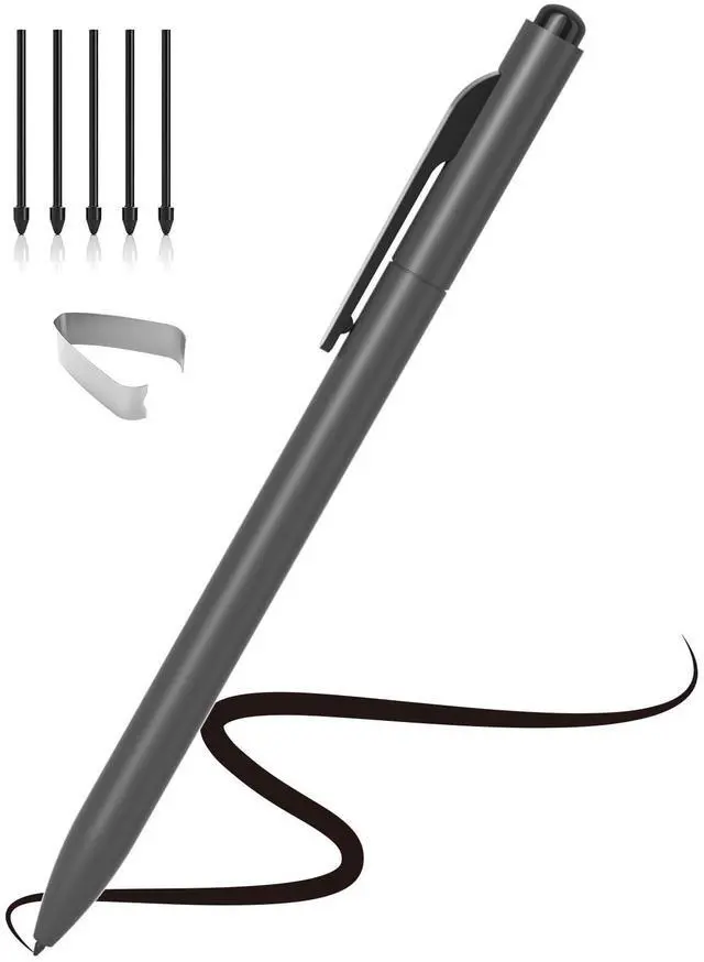Main image of EMR Stylus Compatible with Remarkable 2, Replacement Digital Pen with Eraser, 4096 Pressure Levels, Palm Rejection, Tilt Support-5 Pen Tips(Gray)