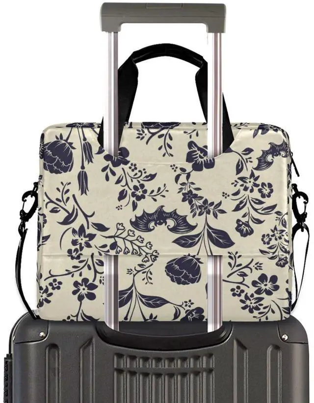 Alt view image 2 of 5 - Goth Bat Flower Laptop Case 15.6 inch Computer Bag Waterproof Laptop Briefcase Laptop Bag for Women & Men