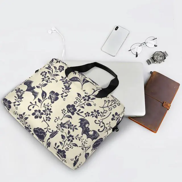 Alt view image 5 of 5 - Goth Bat Flower Laptop Case 15.6 inch Computer Bag Waterproof Laptop Briefcase Laptop Bag for Women & Men