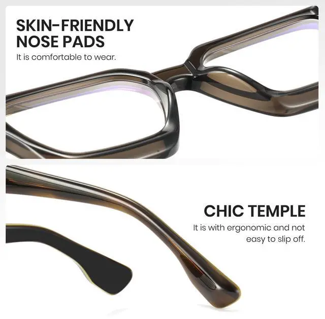 Alt view image 5 of 5 - Cyxus Oversized Square Blue Light Blocking Glasses Women Men Chic Preppy Thick Frame Computer Eyeglasses Anti Eyestrain 8224