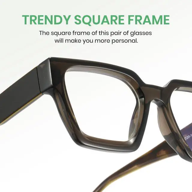 Alt view image 4 of 5 - Cyxus Oversized Square Blue Light Blocking Glasses Women Men Chic Preppy Thick Frame Computer Eyeglasses Anti Eyestrain 8224