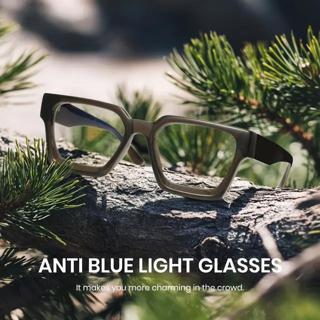 Alt view image 2 of 5 - Cyxus Oversized Square Blue Light Blocking Glasses Women Men Chic Preppy Thick Frame Computer Eyeglasses Anti Eyestrain 8224