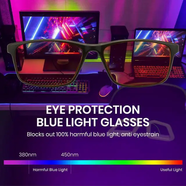 Alt view image 2 of 5 - Cyxus Orange Blue Light Blocking Glasses for Men Women Gaming Glasses Redece Eye Strain Sleep Better(8304Y91 Black Frame Wine Red Temple)